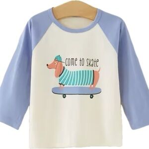 New Dog Skateboard Graphic Raglan Tee 12-18 months